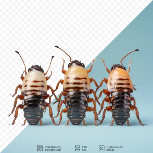 Four Colorado Potato Bugs Against A Transparent Background