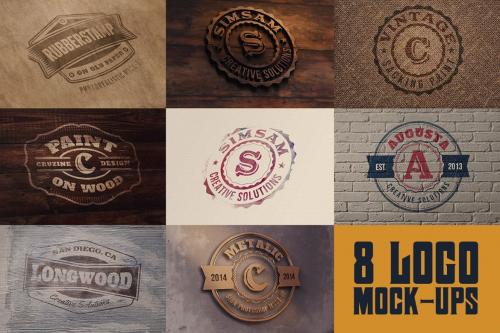 Deeezy - 8 Realistic Logo or Text Mock-ups