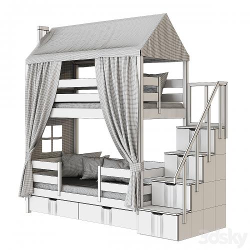 Children's 2-tiered bed house Madrid