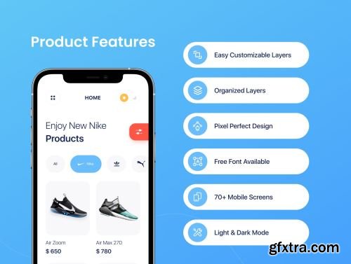 Flip Shoe App UI Kit Ui8.net