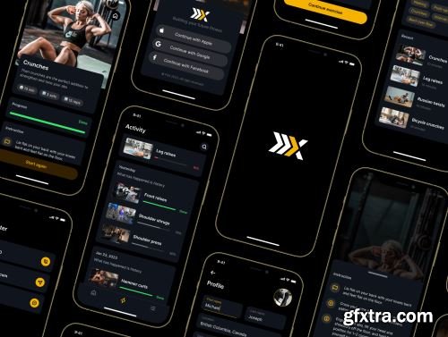 FitX - Workout Mobile App UI Kit Ui8.net