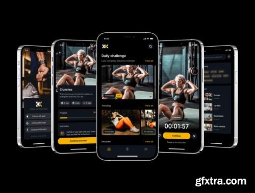 FitX - Workout Mobile App UI Kit Ui8.net