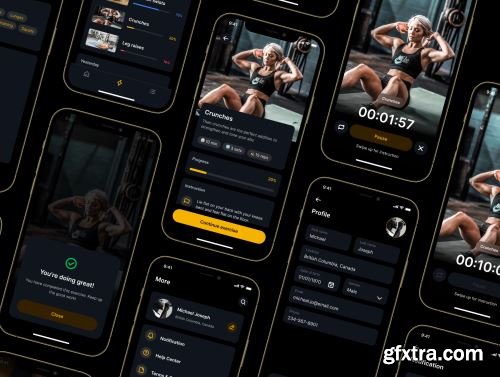 FitX - Workout Mobile App UI Kit Ui8.net