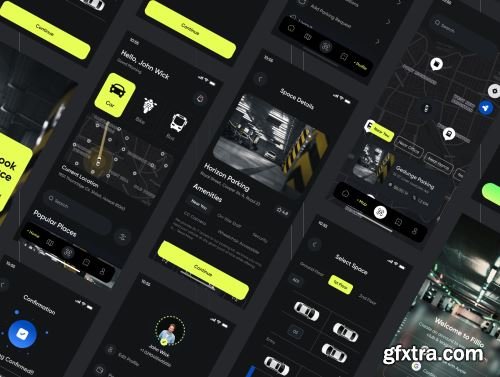 Filllo Parking Space Booking App UI Kit Ui8.net