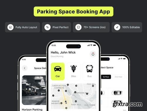 Filllo Parking Space Booking App UI Kit Ui8.net