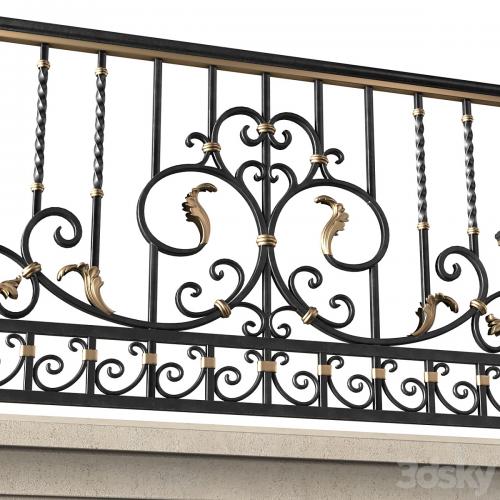 Classic balcony with wrought iron railing.Modern balcony Forged Fence