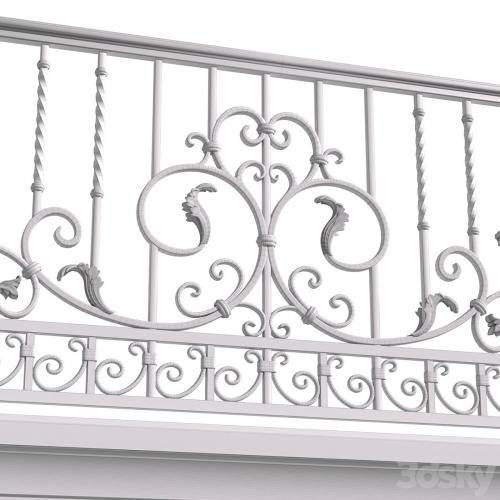 Classic balcony with wrought iron railing.Modern balcony Forged Fence