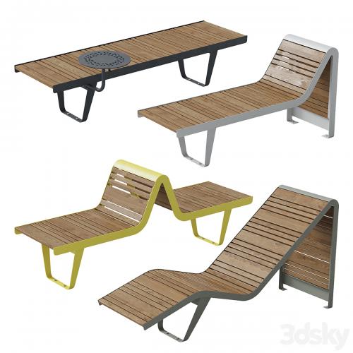 Infinity benches and sun loungers from Punto Group