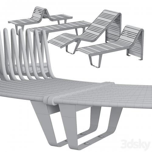 Infinity benches and sun loungers from Punto Group