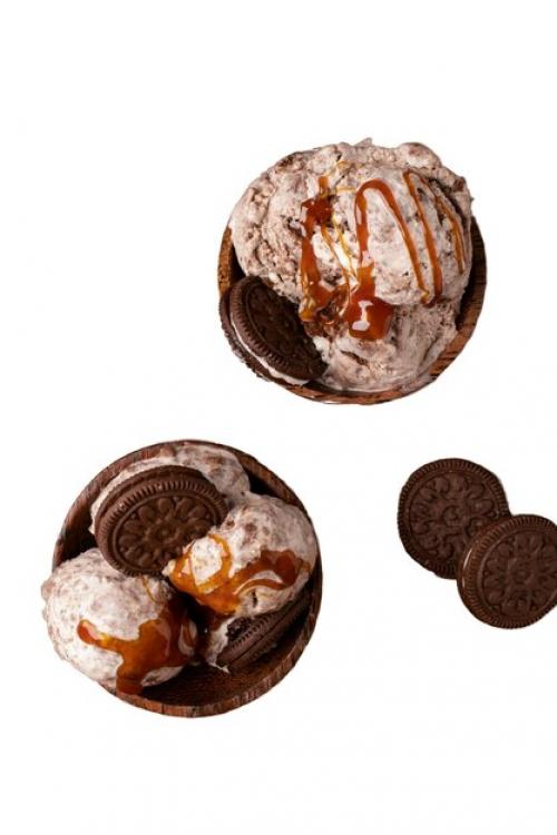 Still Life Of Cookies And Ice Cream In Bowl