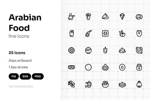 Arabian Food Line UI Icons