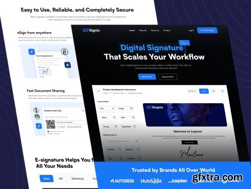 SaaS Digital Signature - Landing Page Ui8.net