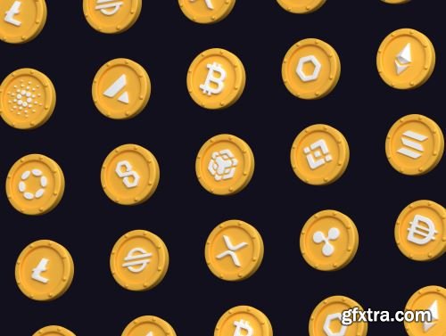 Cryptocurrency 3D Icons Set Ui8.net