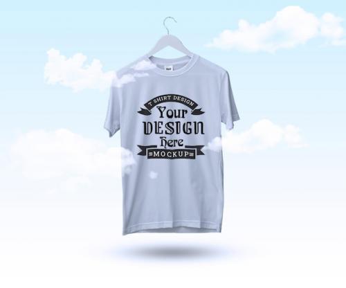 Psd White Men Tshirt Mockup Front