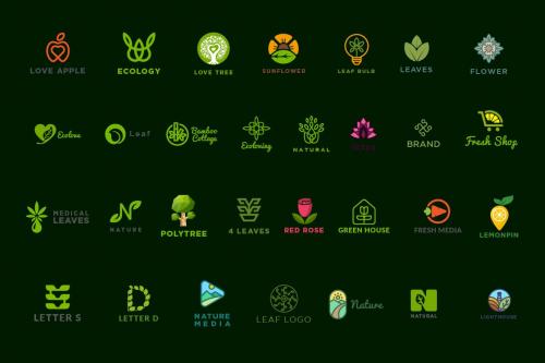 Deeezy - Set of 30 Nature Eco Logos