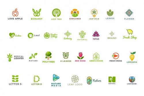 Deeezy - Set of 30 Nature Eco Logos