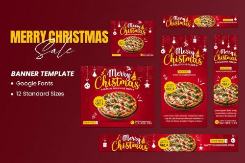Merry Christmas Sale Banners Ad Template