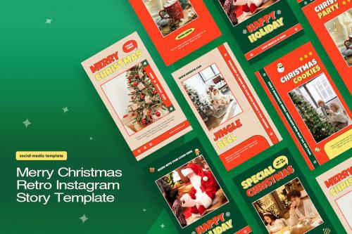 Merry Christmas Retro Instagram Story Template