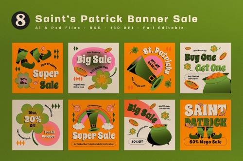 Yellow Gradient Saint Patrick Banner Sale