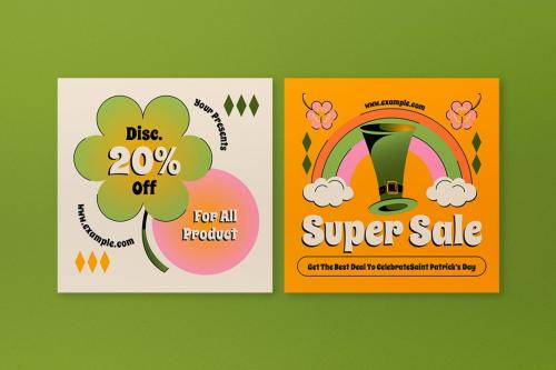 Yellow Gradient Saint Patrick Banner Sale