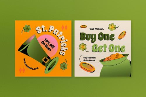 Yellow Gradient Saint Patrick Banner Sale