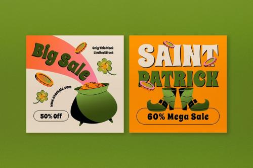 Yellow Gradient Saint Patrick Banner Sale