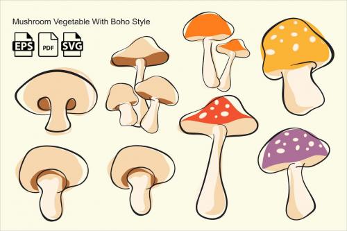 Mushroom Vegetable With Boho Style