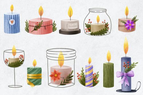 Warm Christmas Candles and stars , cozy home png