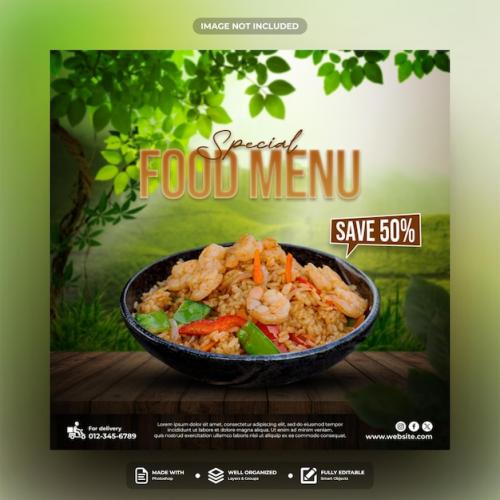 Special Food Menu Social Media Post Template Design