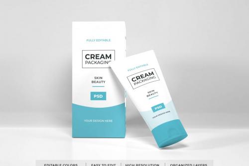 Deeezy - Realistic Cosmetic Cream Packaging Mockup Template