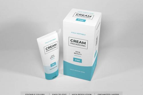 Deeezy - Realistic Cosmetic Cream Packaging Mockup Template