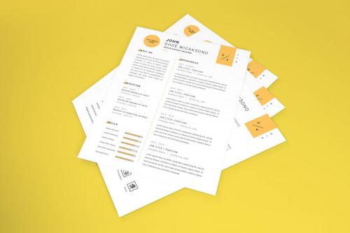 Deeezy - Realistic Letter Sized CV Mockup Template