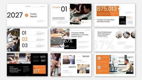 Yearly Report Annual Statistic Powerpoint Template