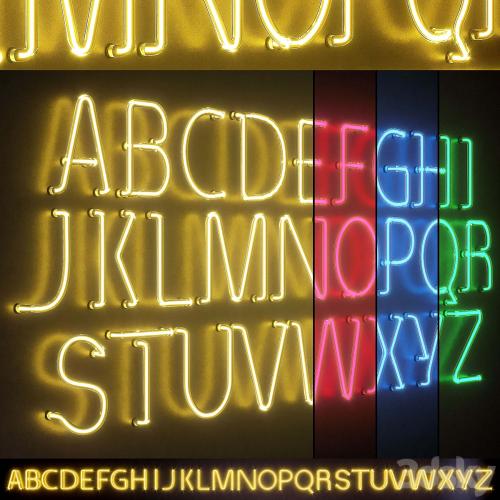 Light modules. Set 25. Neon Alphabet