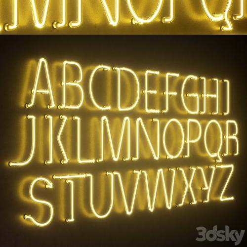 Light modules. Set 25. Neon Alphabet