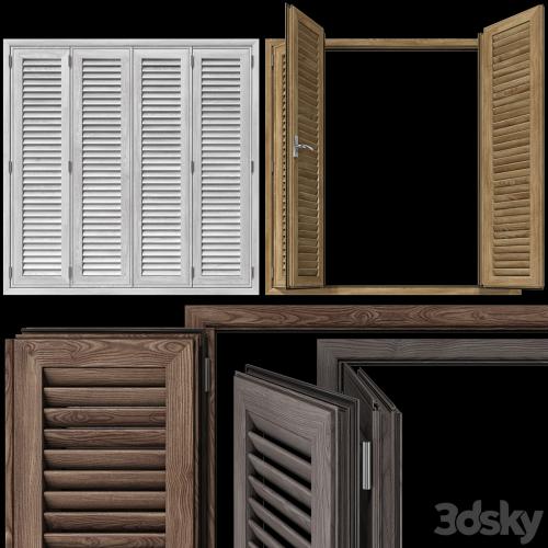 Wooden shutter blind system for windows and doors