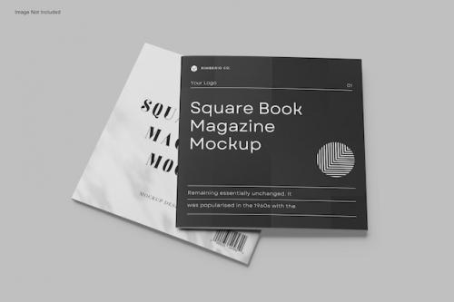 Square Book Magazine Mockup