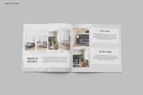 Square Book Magazine Mockup