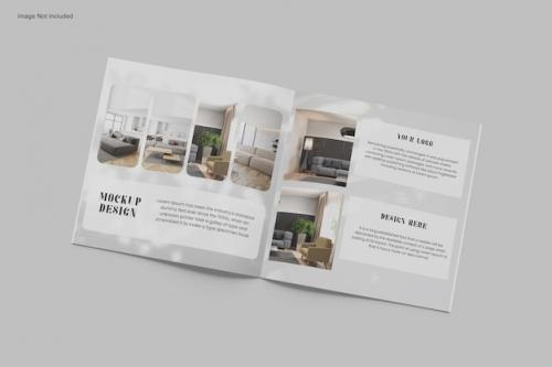 Square Book Magazine Mockup