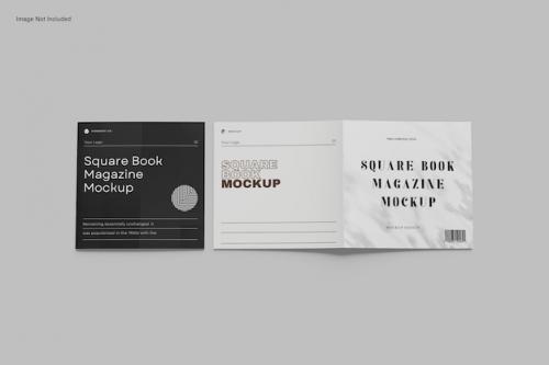 Square Book Magazine Mockup