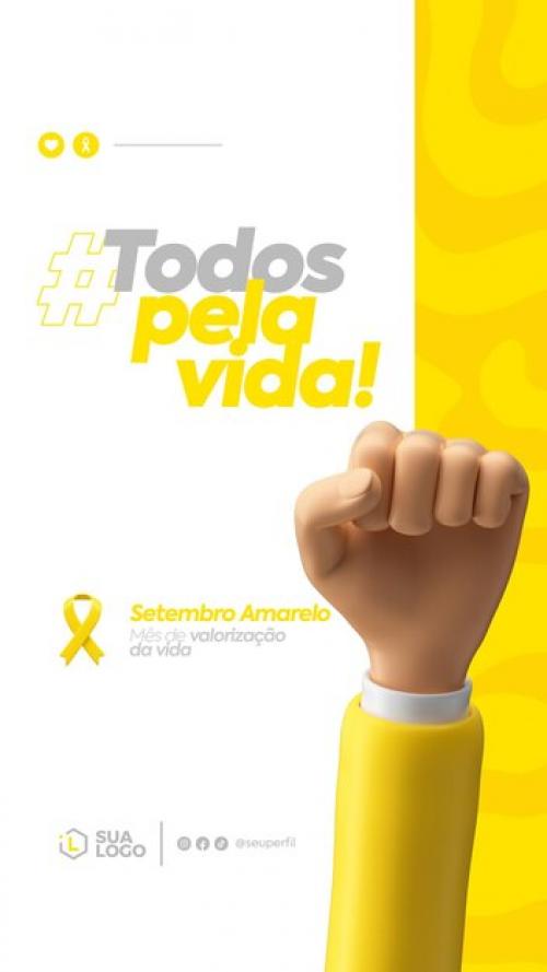 Setembro Amarelo Social Media Template In Portuguese For Brazilian Celebration