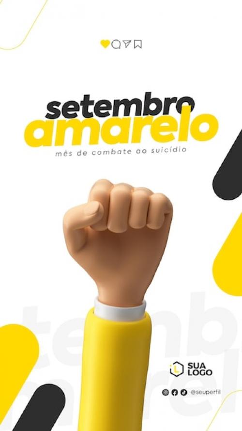 Setembro Amarelo Social Media Template In Portuguese For Brazilian Celebration