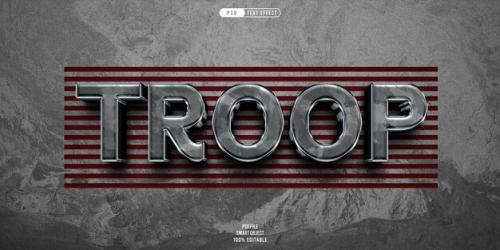 Troop 3d Editable Text Effect