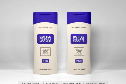 Deeezy - Realistic Lotion Cream and Shampoo Bottle Mockup