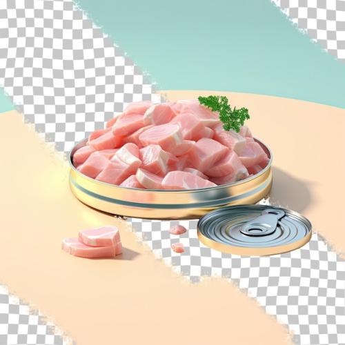 Tuna In A Can Against A Transparent Background