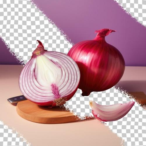 A Red Onion That Has Been Chopped Rests On The Table In The Kitchen