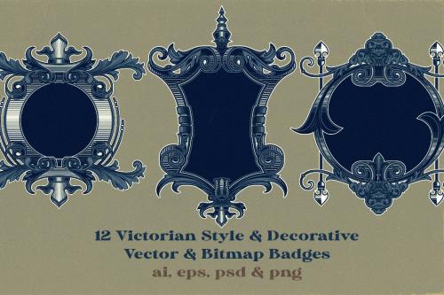 Deeezy - 12 Decorative Vintage Frames Badges