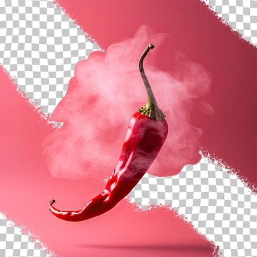 A Red Chili Pepper With Smoke Coming Out Of It.