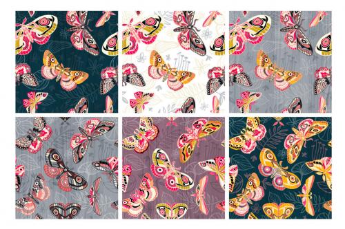 Deeezy - Night Moths, Butterflies Vector Set