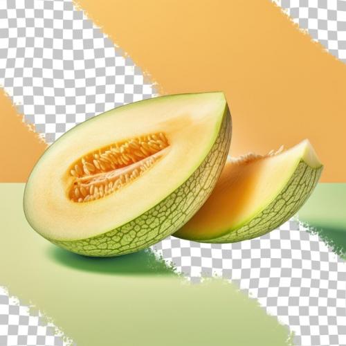 A Slice Of Honeydew Melon Isolated On Transparent Background